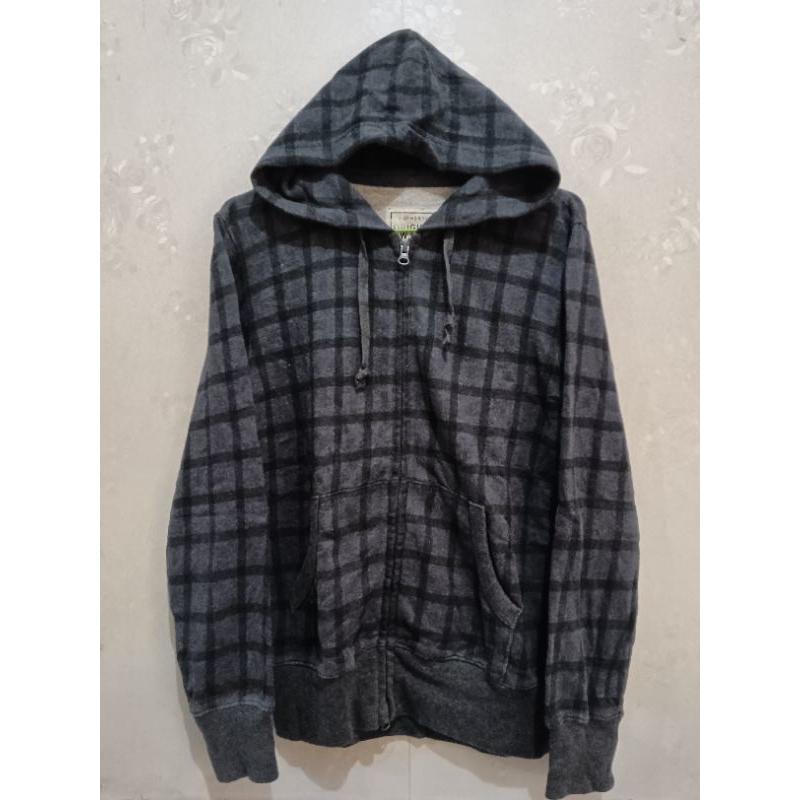 Zipper Hoodie Tartan Uniqlo