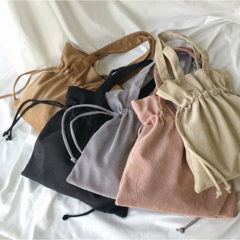 Corduroy bag serut mini