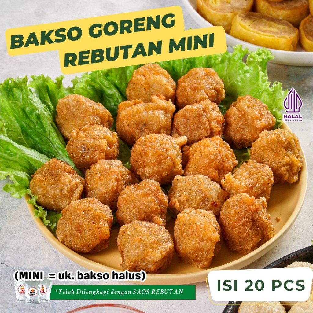 

Bakso Goreng Baso Goreng REBUTAN (Udang+Ayam) Ukuran Kecil Premium Homemade