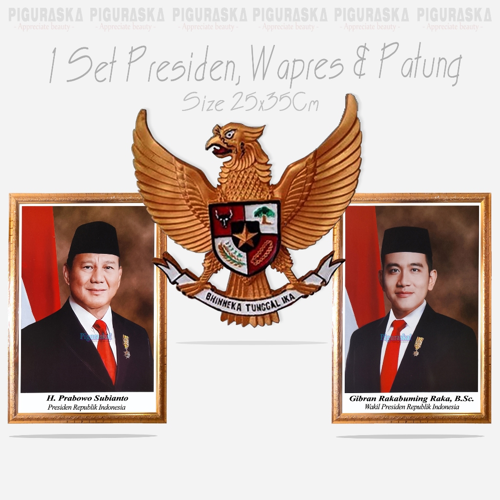 Bingkai Foto Set Presiden, Wapres & Patung Garuda / Patung Burung Garuda Pancasila 3D