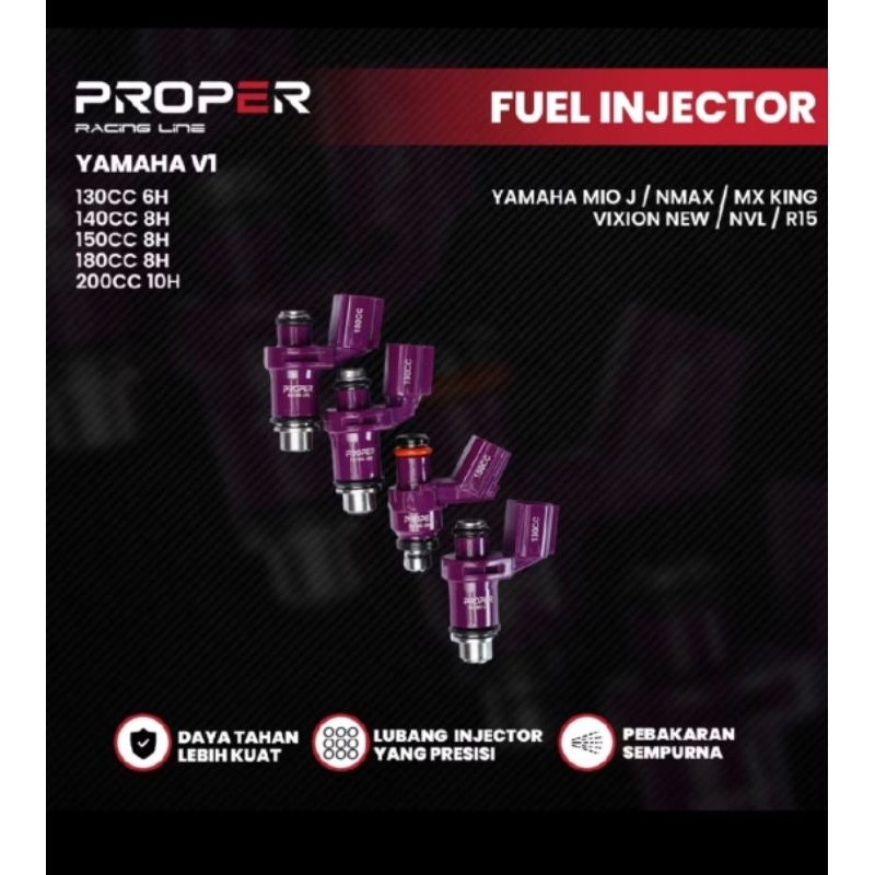 INJECTOR INJEKTOR PROPER YAMAHA MIO J NMAX OLD MX KING VIXION NEW  R15  130CC 140CC 150CC 180CC 200C