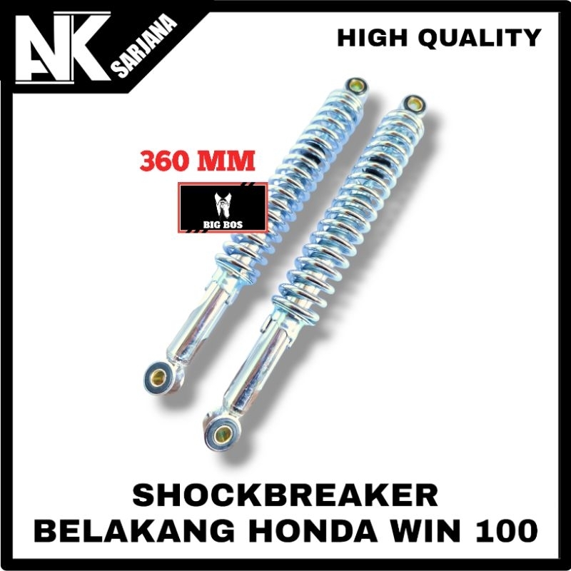 SHOCKBREAKER SHOCK SKOK BELAKANG HONDA WIN 100 CROME UKURAN 360MM