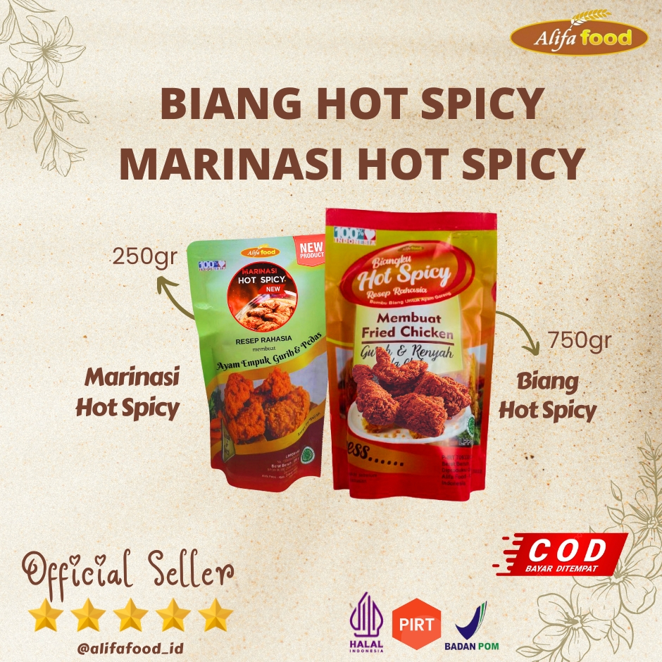 

ALIFA FOOD - BIANG HOT SPICY 750GR & MARINASI HOT SPICY 250GR