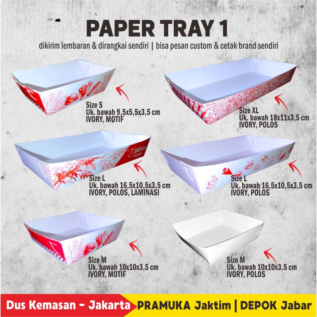 PAPER TRAY , PIRING KERTAS , TRAY MAKANAN, PAPER TRAY IVORY