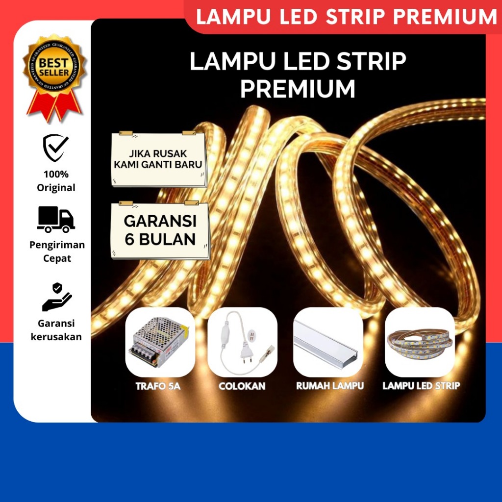 Lampu Led Strip Ukuran Panjang 1 Meter dan 5 Meter / Lampu Hias Dekorasi / Rumah Lampu Led