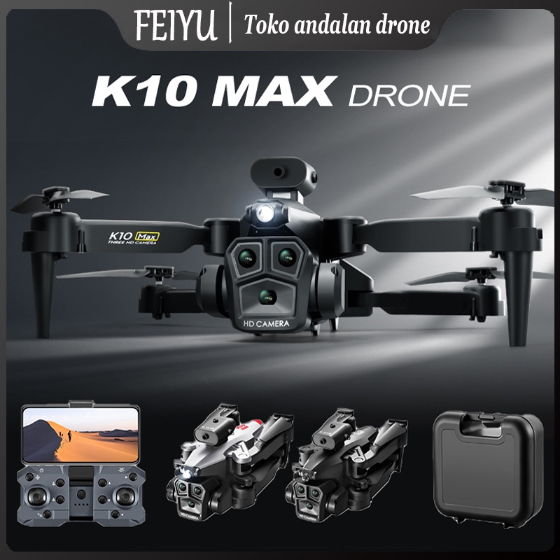 K10MAX HD drone fotografi udara drone penghindar rintangan cerdas tiga kamera