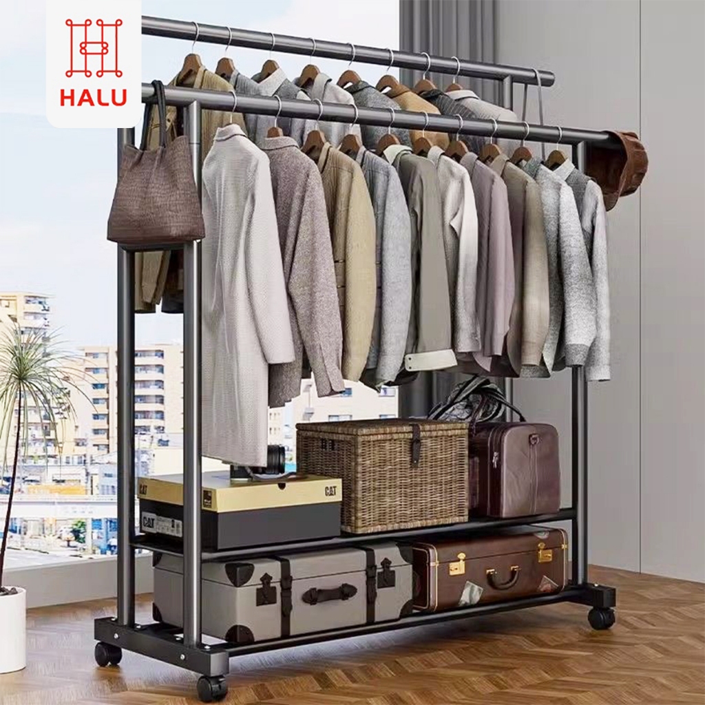 Halu Rak Gantungan Baju Besi Stand Hanger Baju Minimalis Jemuran Baju Tempat  HSH135