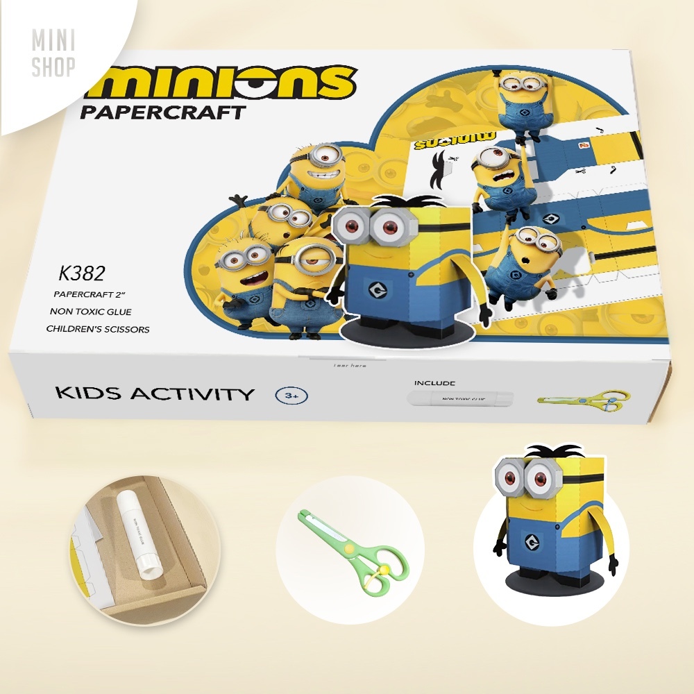 

K382 Minions - Souvenir Ulang Tahun Mainan Anak Papercraft Gunting + Lem
