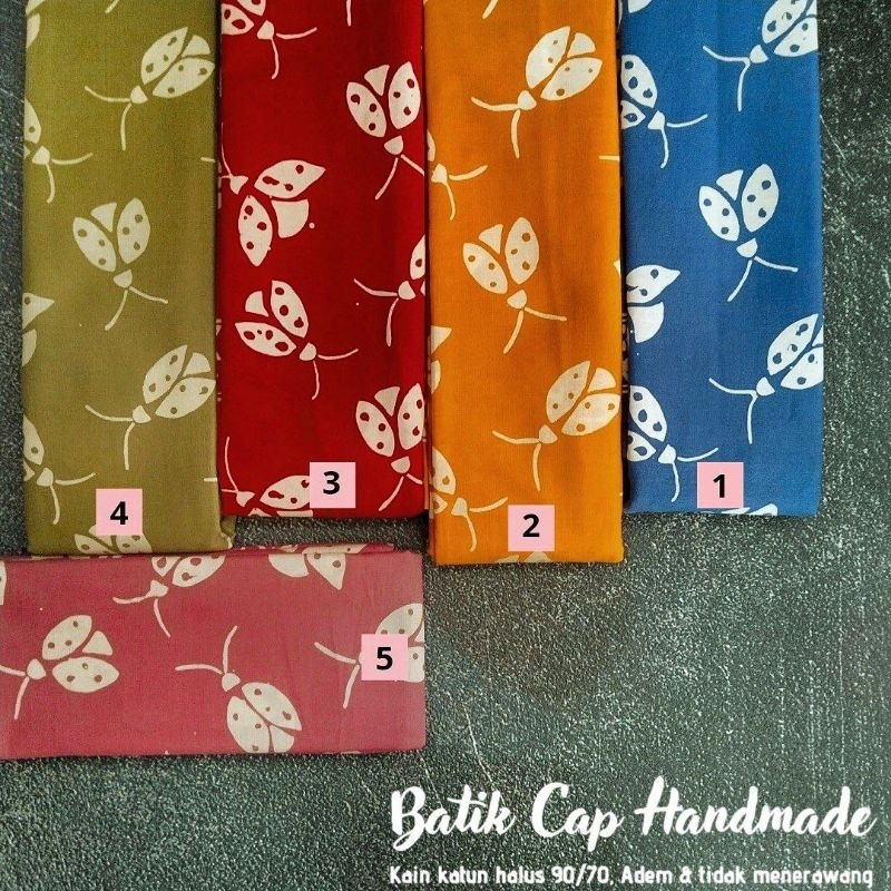 Kain Batik Cap Motif Serangga Kumbang Kepik Kain Batik Halus Kain Batik Seragam Guru Paud Guru KB Gu