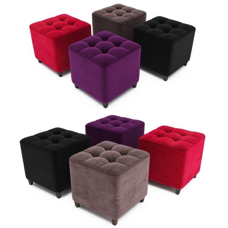 SOFA STOOL KOTAK KANCING STOOL MINIMALIS BARU