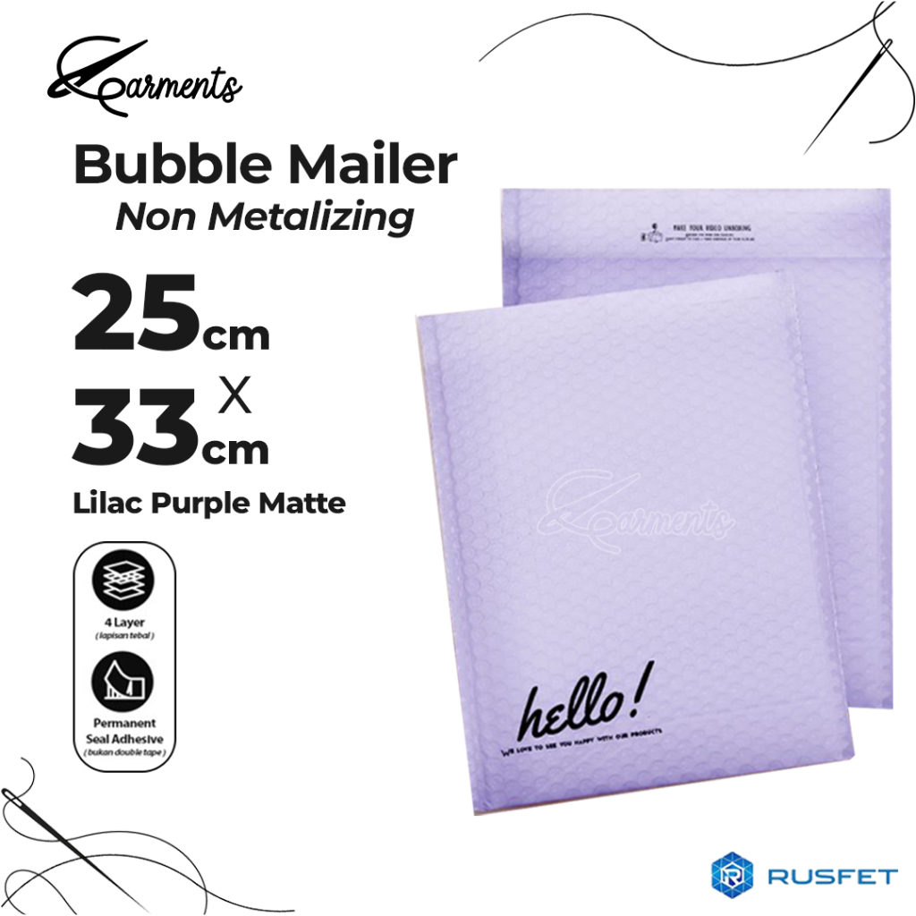 Bubble Mailer Lilac 25 X 33CM Hello Series / Amplop Envelope Wrap PREMIUM Mailer Rusfet Harga Murah