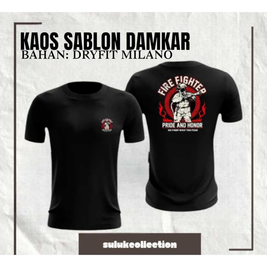 kaos jersey polos damkar terbaru /kaos damkar /jersey /bahan dryfit milano