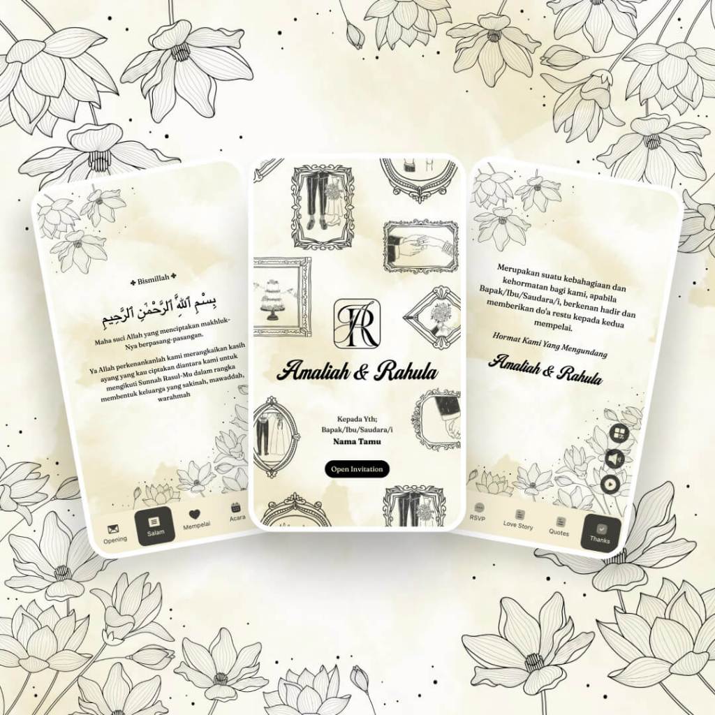 UNDANGAN DIGITAL WEBSITE INVITATION - WEDDING - TEMA LOTUS WEDDING