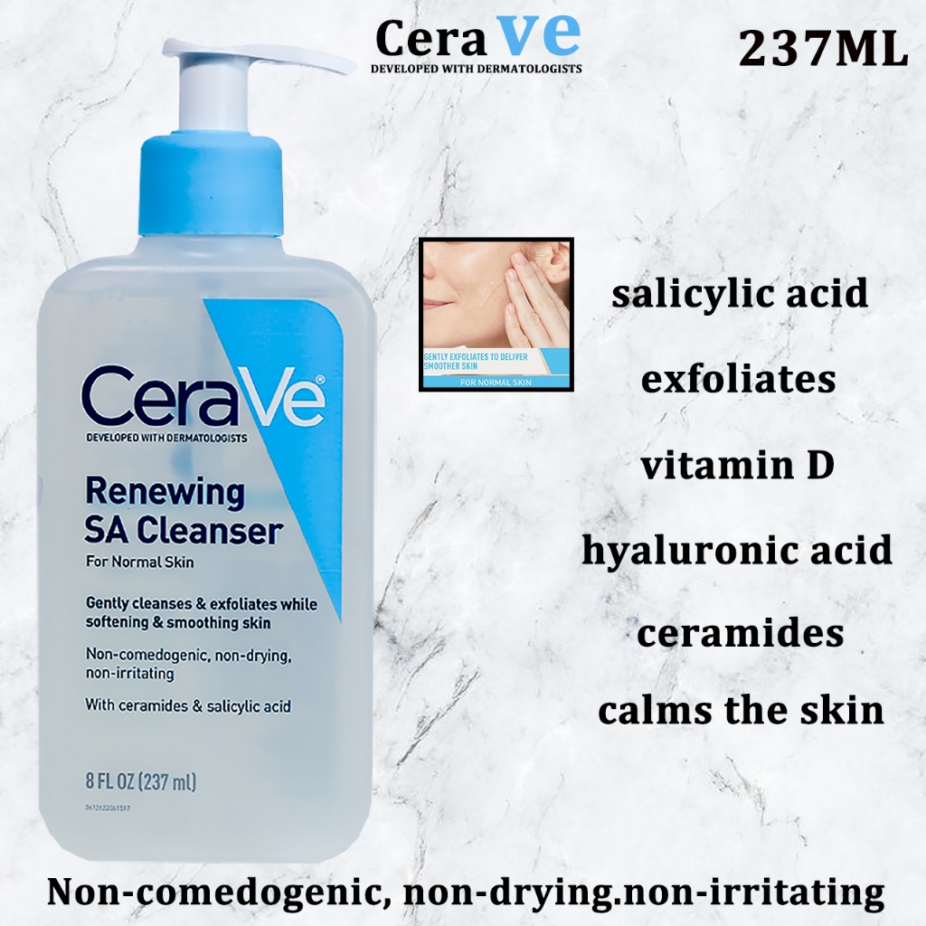 Cera Ve / Cera Ve Renewing SA Cleanser / cerave 237ML / cerave hydrating cleanser / cerave foaming c