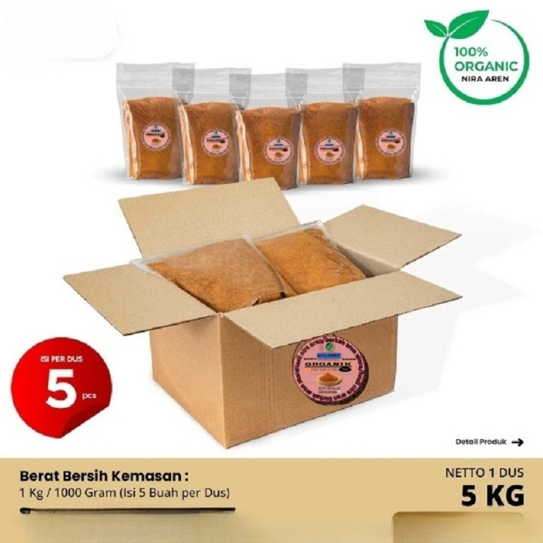 

5 kg Gula Semut Aren 5000GRM / 5 KG GULA AREN BUBUK ORGANIK