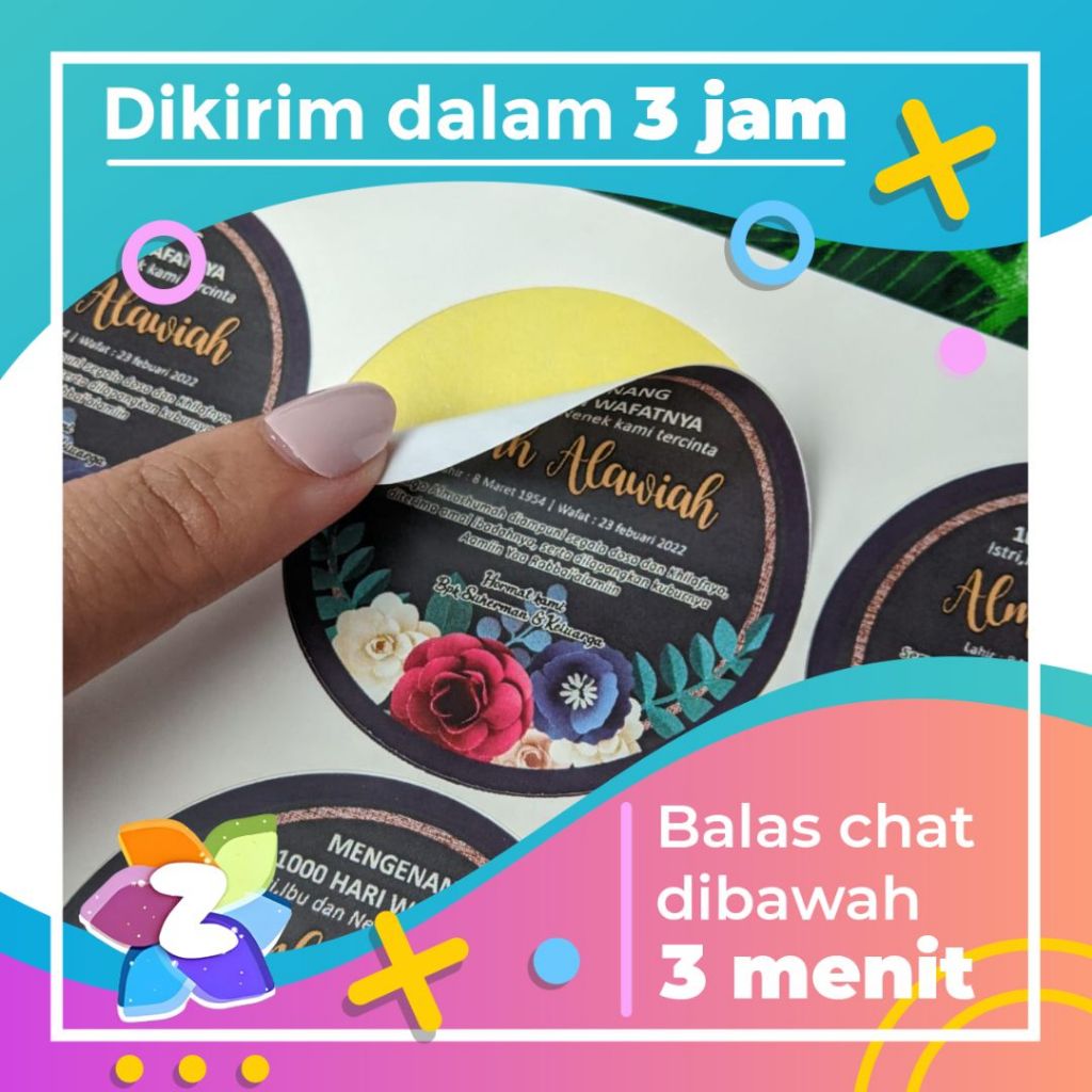 

Sticker Label Bulat Mengenang Wafatnya Stiker Tahlil Mengenang Tahlilan