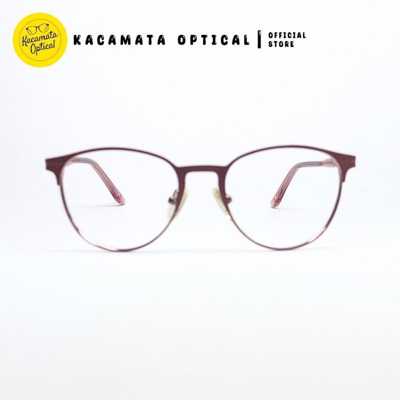1KACAMATA OPTICAL - Frame KMOTKPINK Cat Eye Pink Besi Plastik