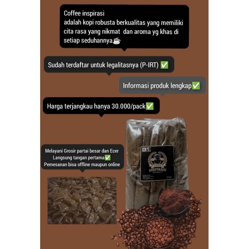 

KOPI INSPIRASI//KOPI BUBUK//KOPI MURAH//KOPI ROBUSTA//KOPI HITAM /BERAT 300GR-1KG
