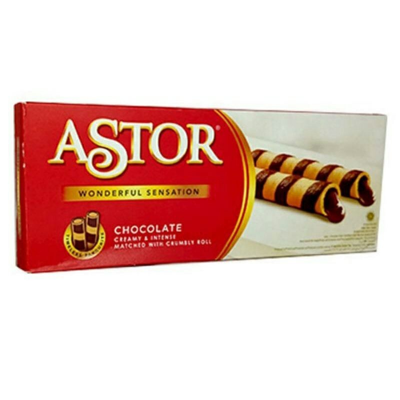 

WAFER ASTOR STICK CHOCOLATE 40 GRAM KOTAK DUS BOX STIK GR DOUBLE COKLAT ROLL SNACK MAKANAN RINGAN