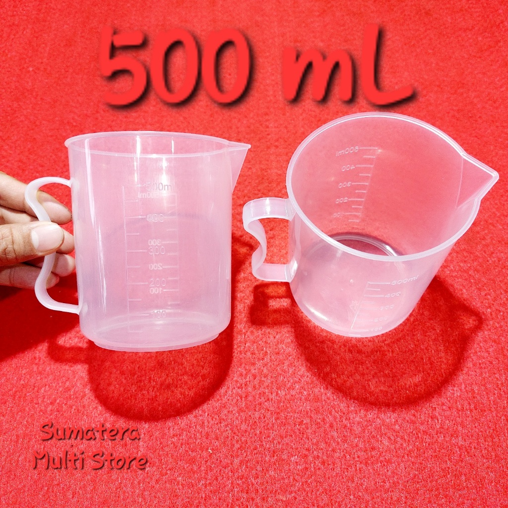 Gelas Takar Takaran 50 ml - 500 ml Plastik - Gelas Ukur - Sloki Serba Guna - Measuring Jug 1/2 Liter