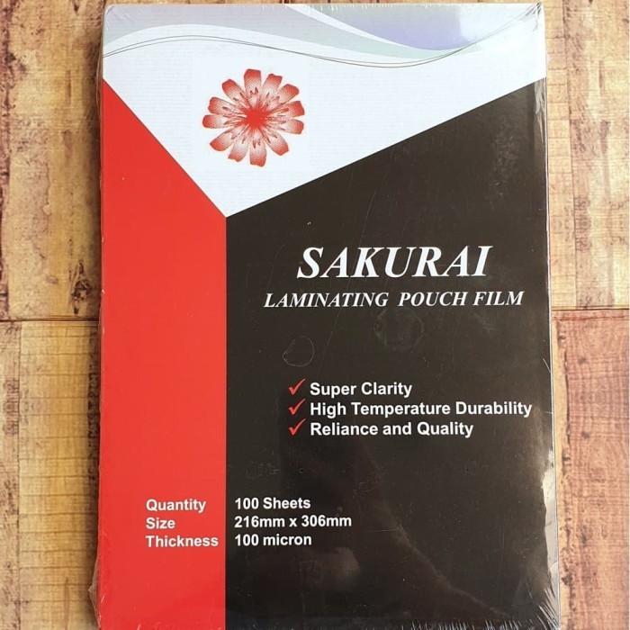 

Plastik Laminating A4 Sakurai Original 100 micron isi 100 sheets Mika Laminasi