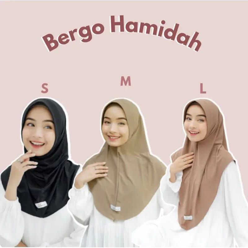 Bergo Hamidah ( ORI ) Bergo Sport Jersey Menutup Dada / Hijab Instant Jersey