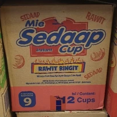 

Mie sedaap cup instant Rawit Bingit ( 1 dus isi 12 ) rasa Kari Mercon 79gr