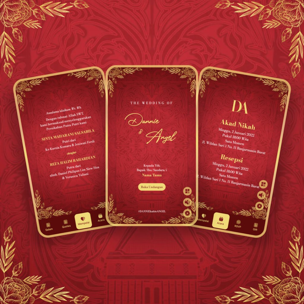 UNDANGAN DIGITAL WEBSITE INVITATION - WEDDING - TEMA RED BATAK