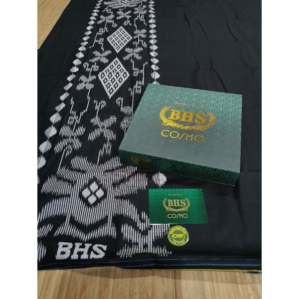 Sarung BHS Cosmo Gold Hitam Polos | Sarung BHS Gold Putih Polos