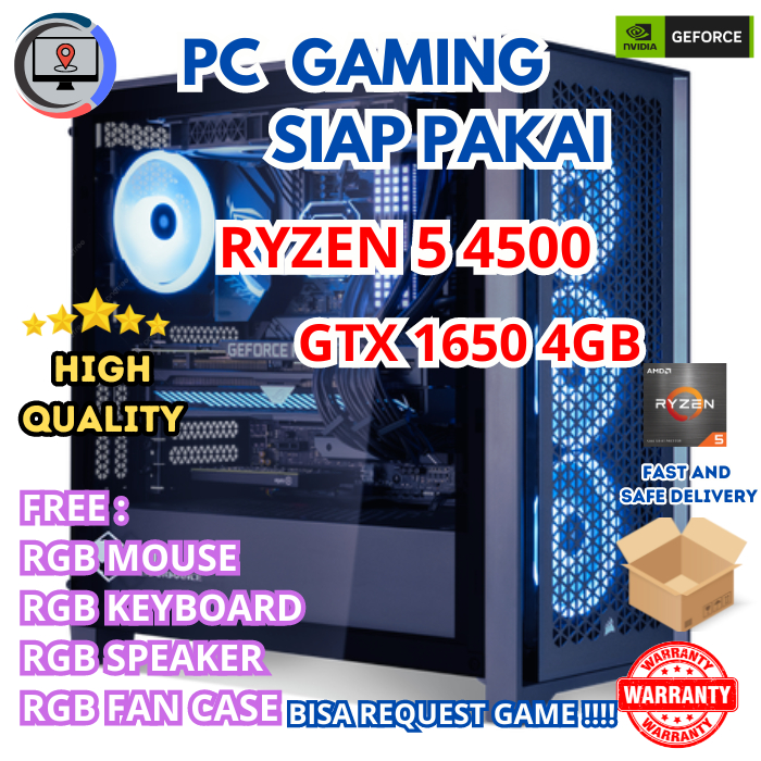 PC GAMING & DESIGN RYZEN 5 4500 16GB GTX 1650 4GB - PC FULLSET
