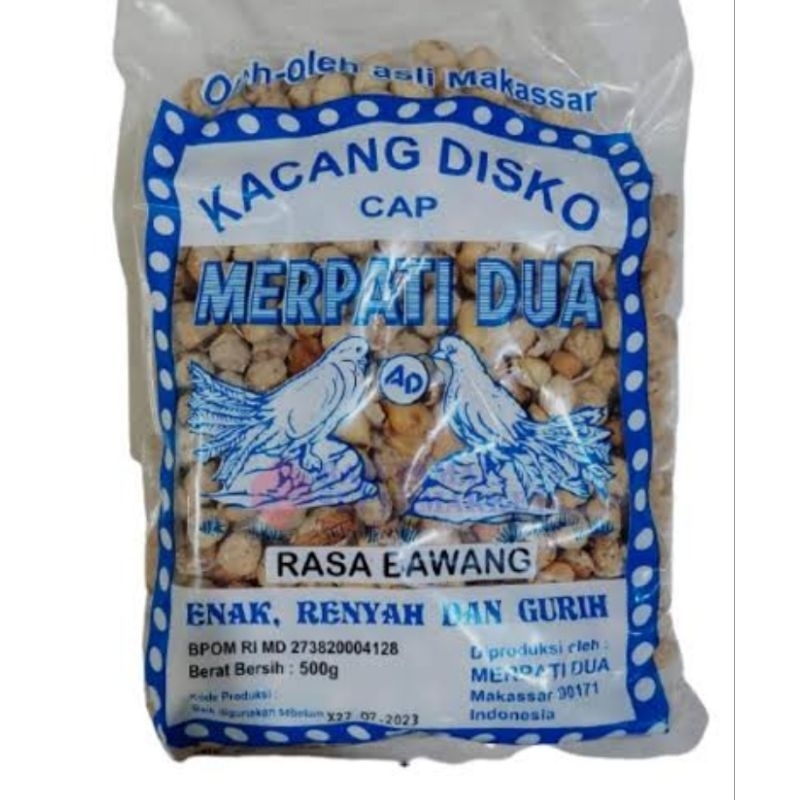 

Kacang Disko Putih Cap Merpati Dua Rasa Bawang 500 gram