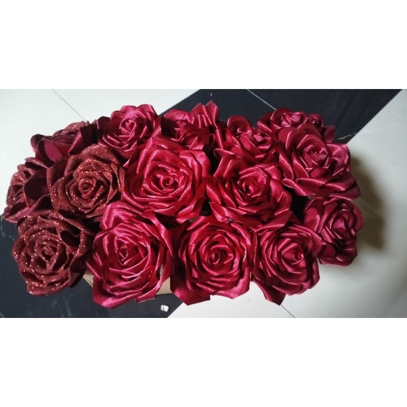 

BUNGA MAWAR PITA SATIN/ bunga mawar/Pita Satin/single rose/bouquet pita satin/buket mawar