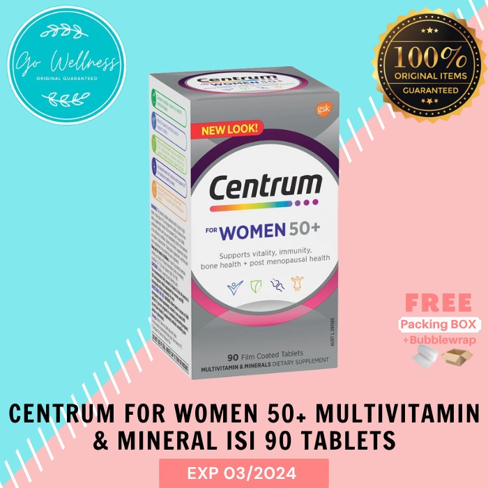 Centrum For Women 50+ Multivitamin & Mineral Isi 90 Tablets