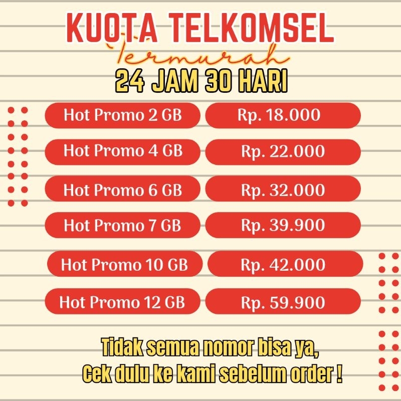 Kuota / Paket Data Telkomsel Flash All Jaringan Nasional