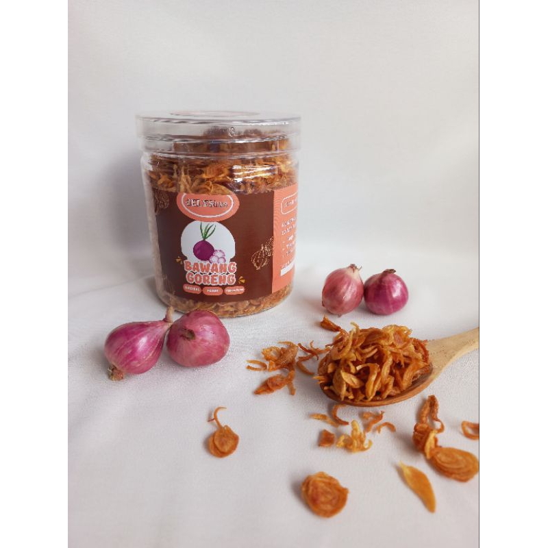 

Bawang goreng premium tanpa tepung ukuran toples 600ml