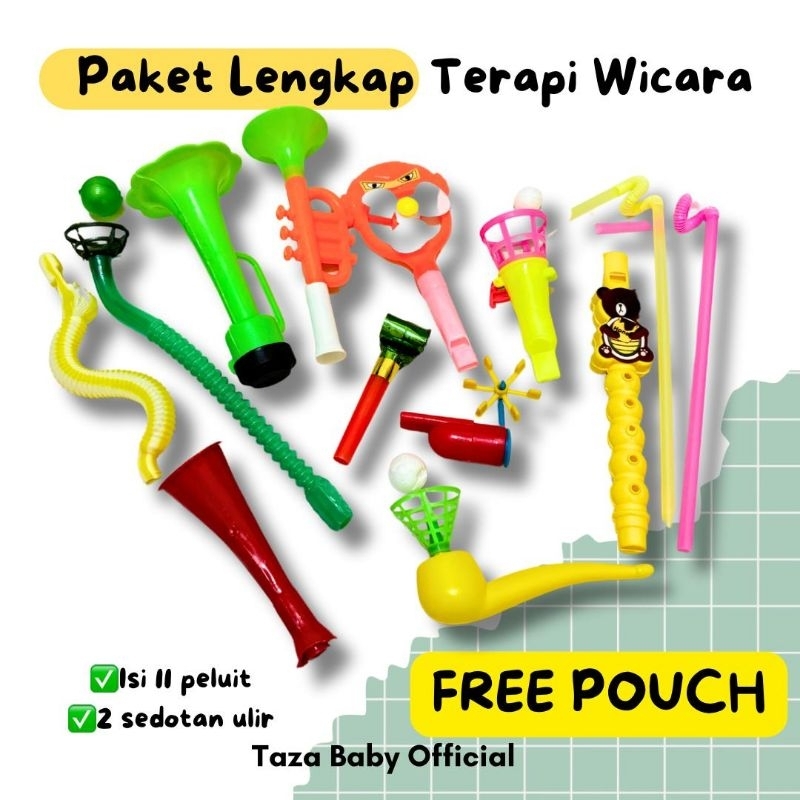 Paket Terapi Wicara / Peluit Terapi Wicara / Alat Terapi Wicara Anak / Stimulus Oromotor / Oromotor