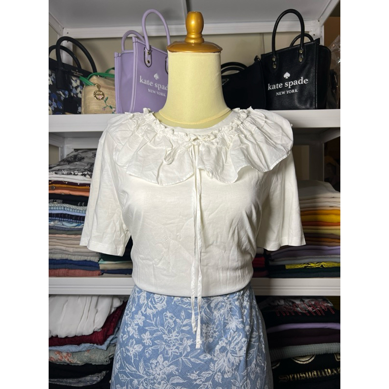 Blouse Zara Woman Putih Preloved