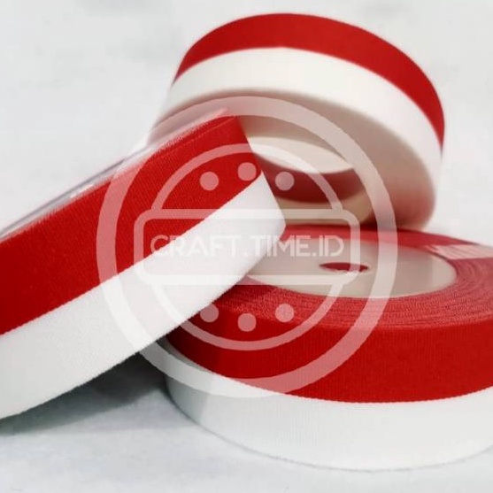 

BIG DISCOUNT PITA MERAH PUTIH PITA BENDERA 1 INCH ATAU 25 CM
