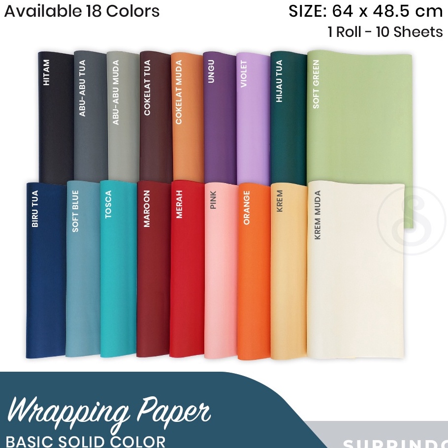 

MURAH MERIAH 1 lbr KERTAS KADO POLOS SUPRINDO