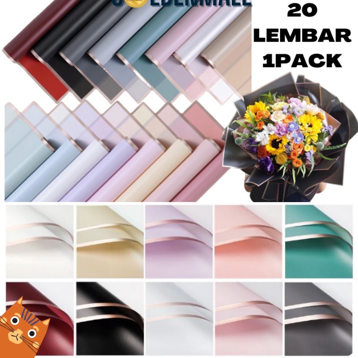 

ORDER 2 LEMBAR Flower Wrapping Paper Varian List Gold Kertas Buket Bunga Cellophane Florist KB1