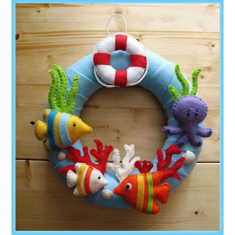 hiasan gantung hangingdoor hewan laut flanel