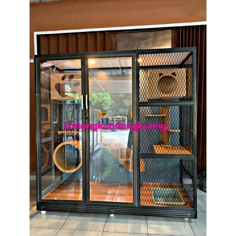 kandang kucing alumunium kandang kucing besar cat home rumah kucing mainan kucing kandang kucing jum