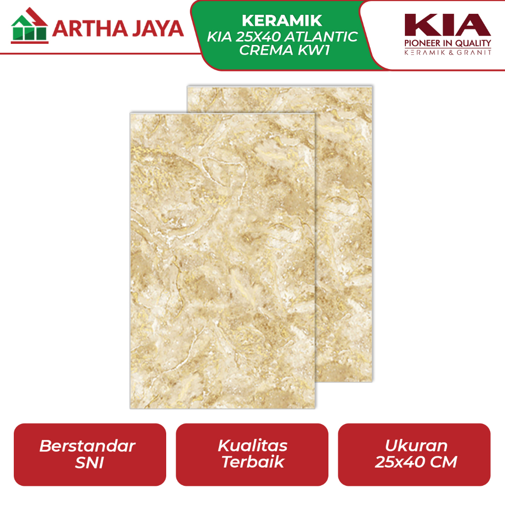 KIA 25X40 ATLANTIC CREMA KW1 / Keramik Dinding