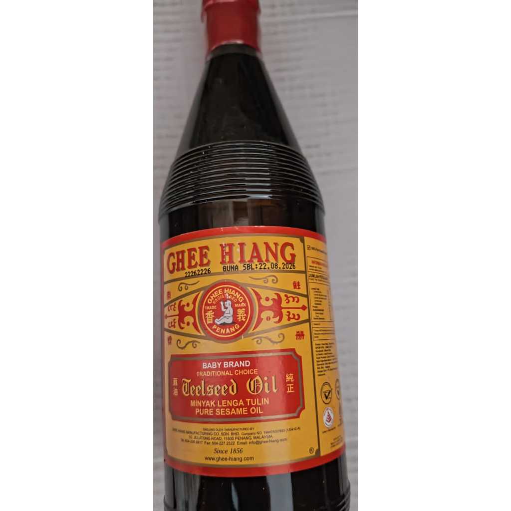 

Ghee Hiang Sesame Oil 680ml / Minyak Wijen Merk Baby Ghee Hiang