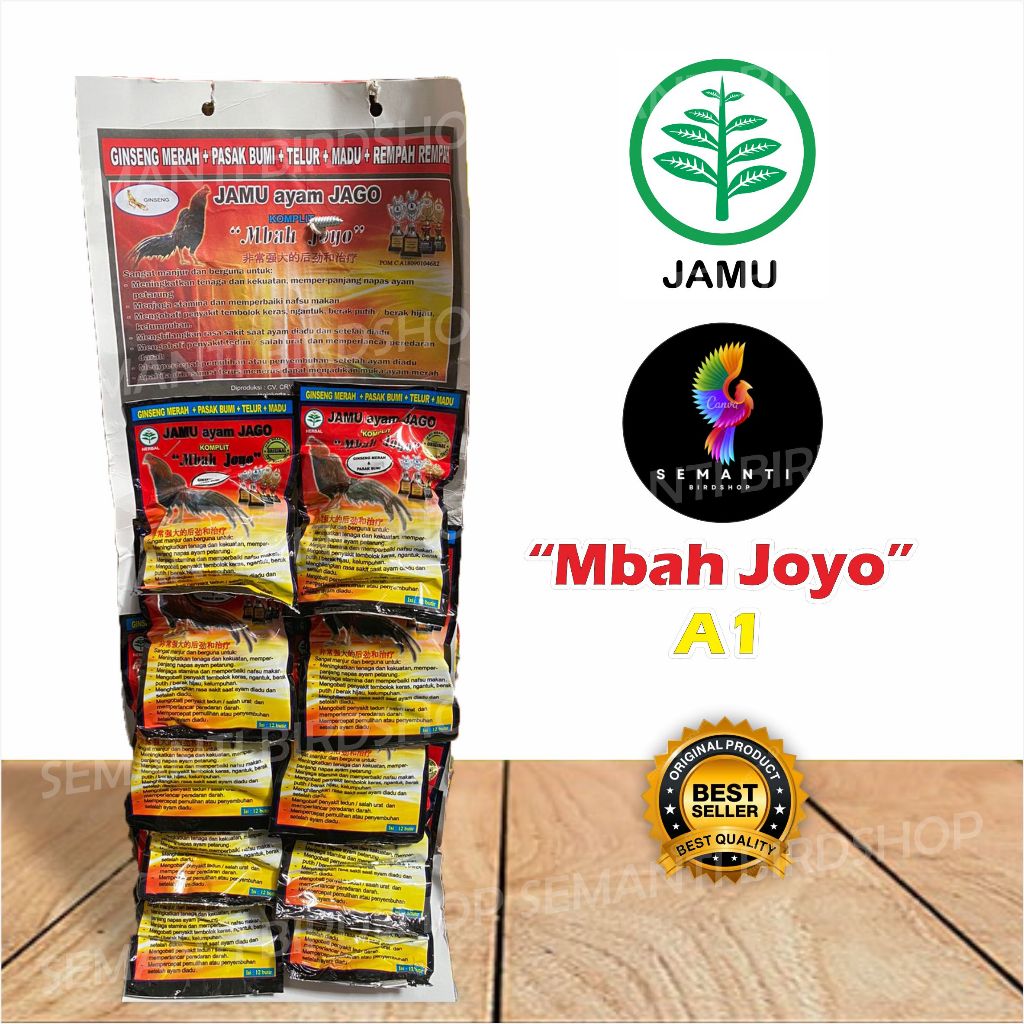 JUAL MBAH JOYO A1, 1 RENTENG ISI 10 BUNGKUS, JAMU PENAMBAH STAMINA TENAGA DAN KEKEBALAN AYAM ADUAN J