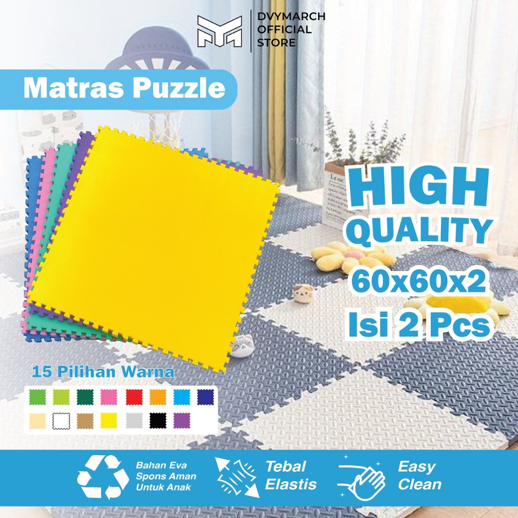 Matras Puzzle 60x60 Tbl 2 CM isi 2 Pcs / Tikar / Alas Lantai / Eva Foam / Puzzle Lantai/mainan anak