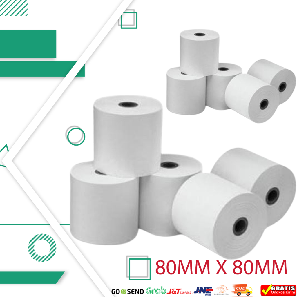 

Kertas Kasir Struk / Thermal Paper / EDC - 80mm x 80mm 2 roll