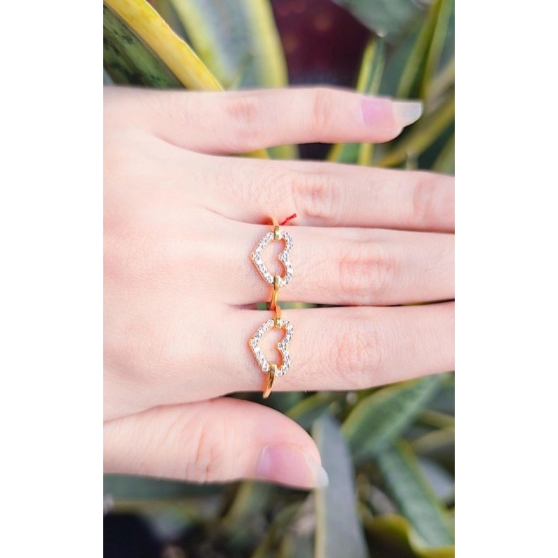 cincin Love 2 sisi emas 375