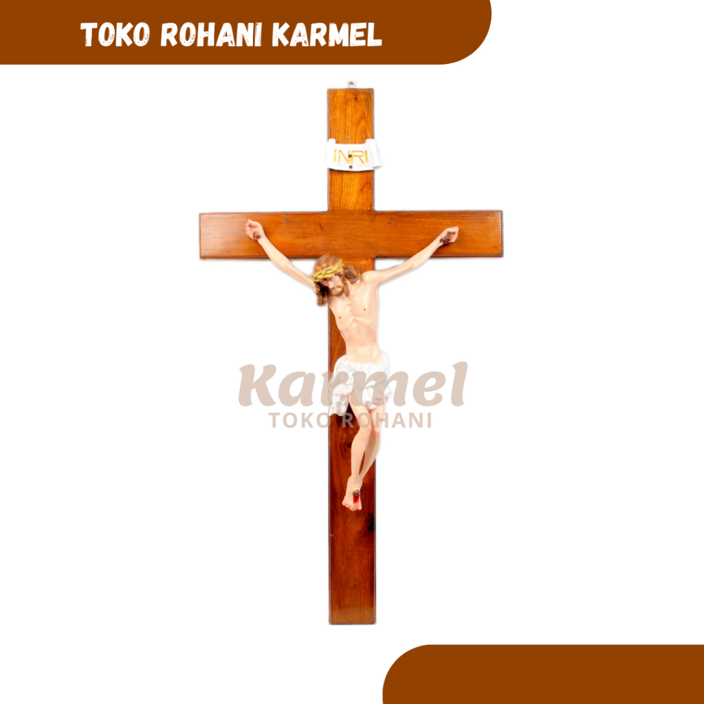SALIB DINDING KATOLIK 80 CM / SALIB GANTUNG KATOLIK UKURAN BESAR / SALIB YESUS / SALIB KAYU JUMBO