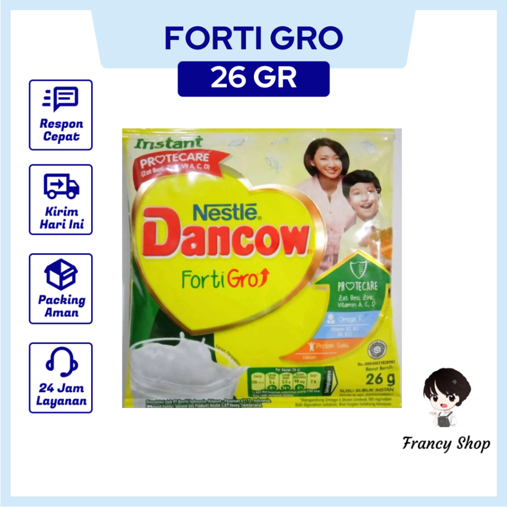 

Dancow Forti Gro Instant Sachet Putih 26 Gr